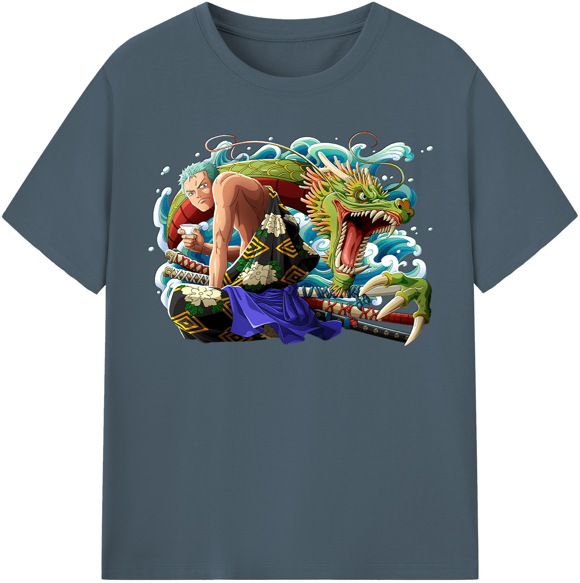 ワンピース ロロノア・ゾロ ONE PIECE Roronoa Zoro 綿100％半袖Tシャツ（フロントプリント）